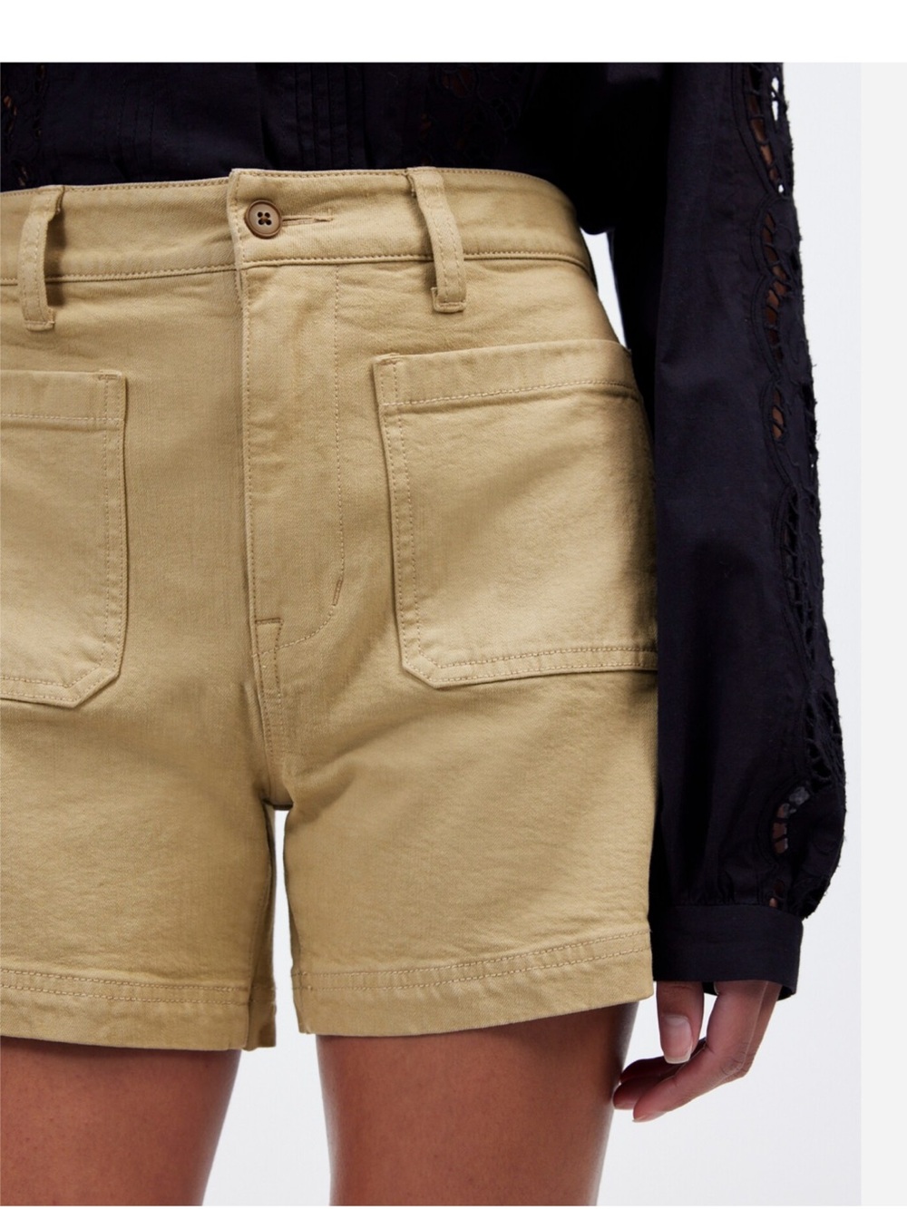 Madewell Khaki High Rise Sailor Short with Stretch Size 32
